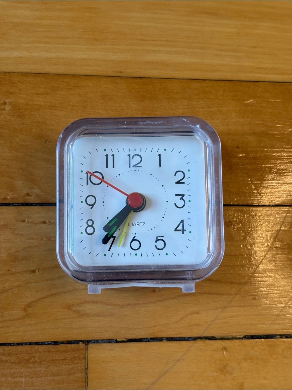 GUC Vintage Mini Quartz Minimalist Transparent Clear Acrylic Travel Alarm Clock